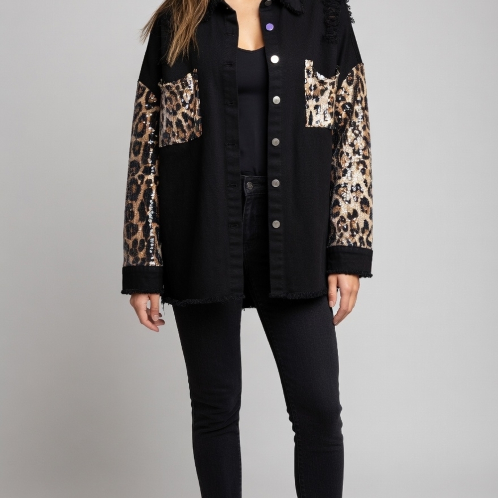 2 Chicme Button DownBlack Button-Front Jackets - image 1